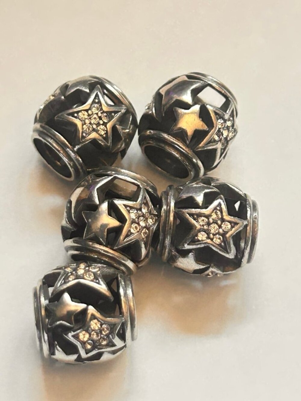 Lot of 5  Brighton Starlit STARLET crystal stars star bead  NWOT    5 BEADS